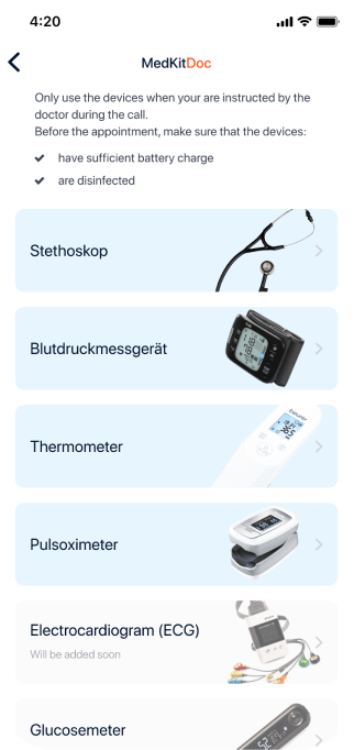 list of devices for measuring health status