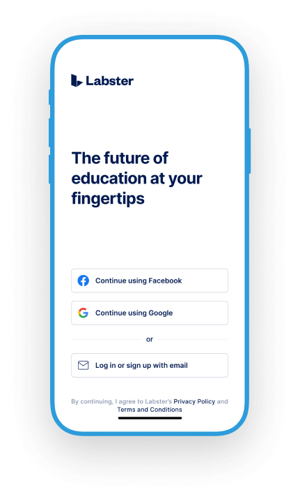 login page for education app