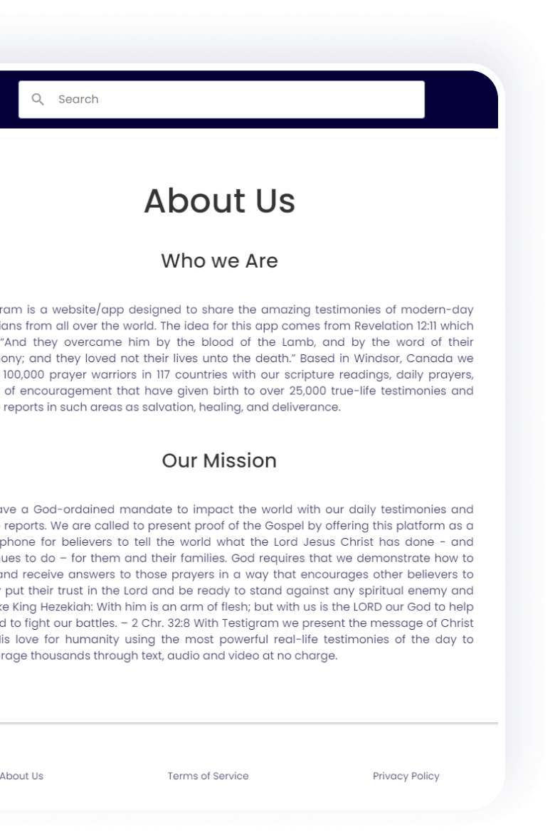 app description and mission