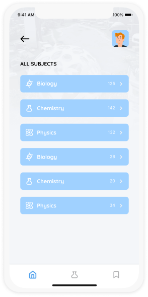 screenshot of all subjects