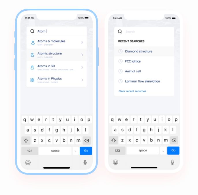 search page for desired category