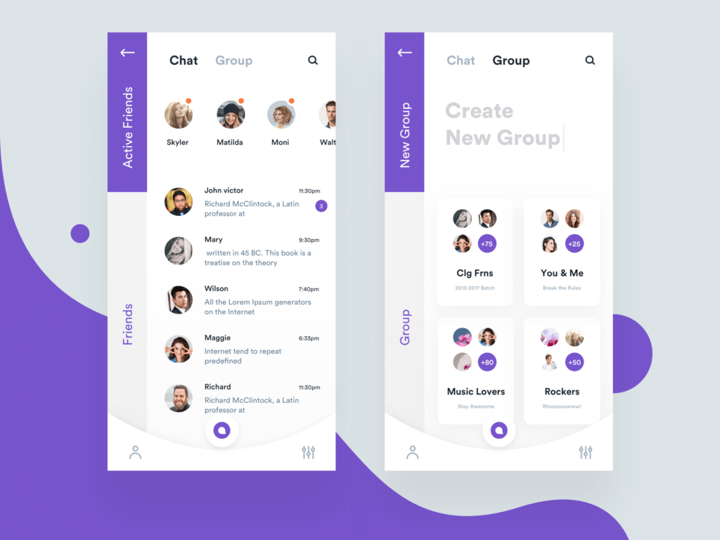 chats in social media app