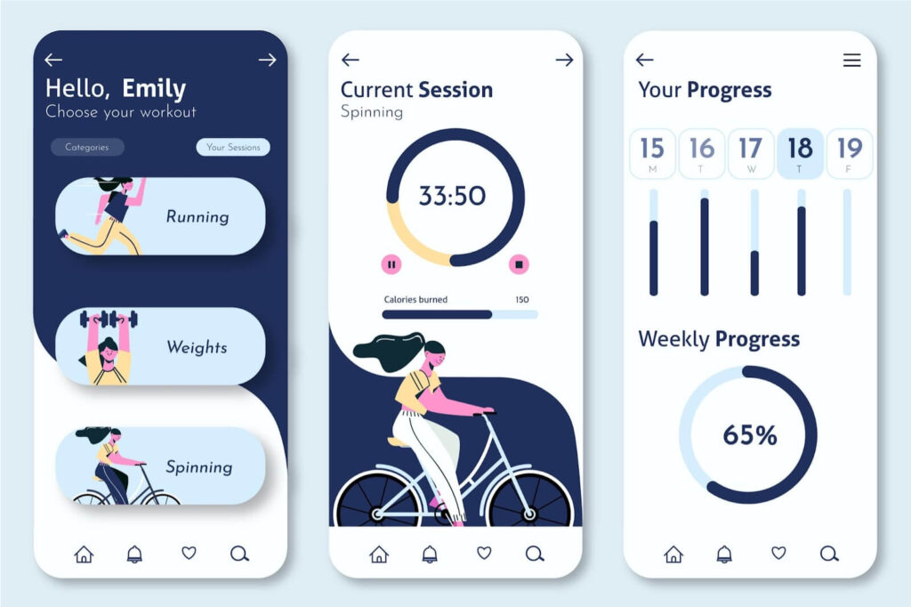 a prototype of fitness app